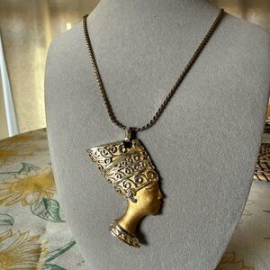 Gold Nefertiti Pendant Necklace